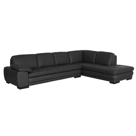 BAXTON STUDIO Black Sofa/Chaise Sectional 23-3036